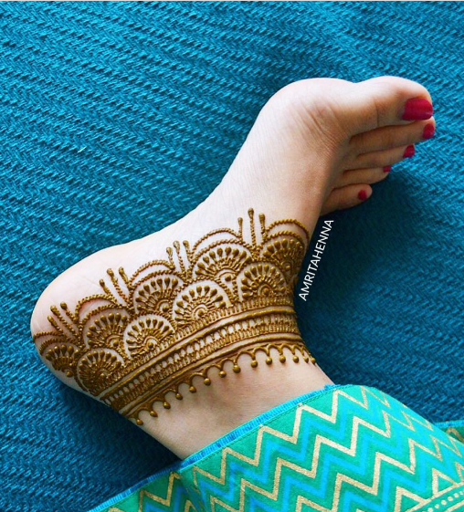 Anklet mehendi designs for feet