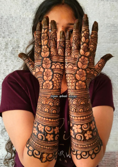 floral mehendi designs for ladies