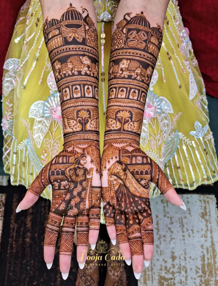 Half and half mehendi designs