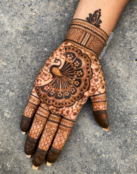 peacock mehendi designs