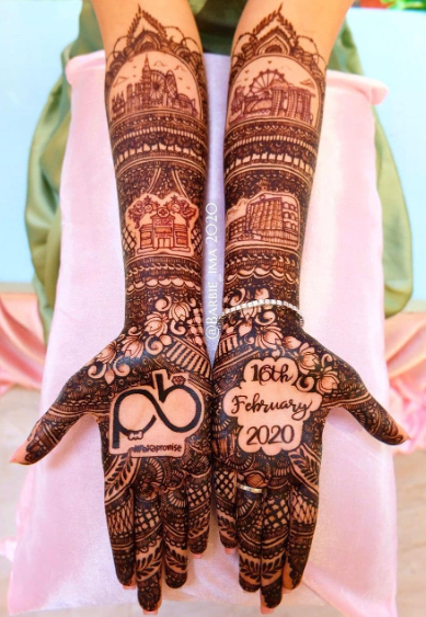 personalized mehendi designs for bride