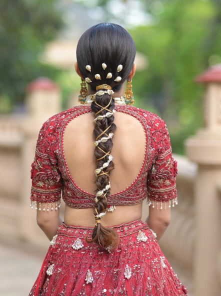 Braid Accessorized With shells bridal Hairstyles