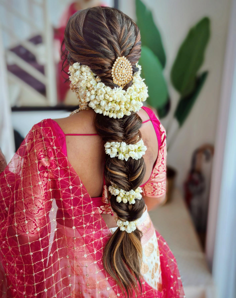 Long Hair Braid With Gajra