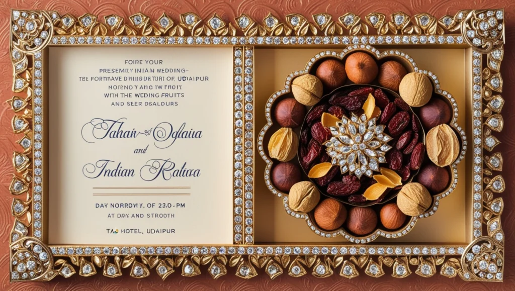 Royal shadi cards for indian wedding with dryfruits