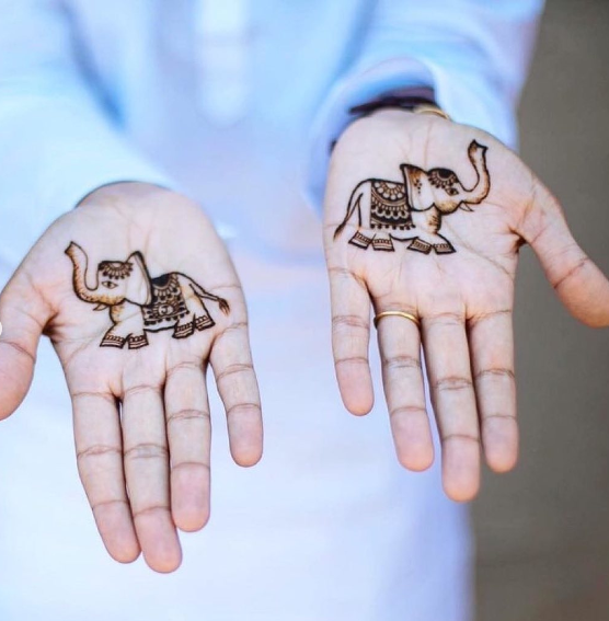 Elephant groom mehndi designs